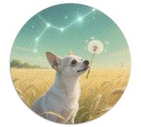 Chihuahua Puzzle for Adults 1000 Piece Cute Pet Dog Family Game Challenging with Letters on Back Home Decoration Beautiful 1000pcs (67.5x67.5cm)