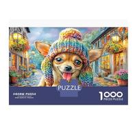 Chihuahua Puzzles Chihuahua in Knit Hat 1000Pc For Adults & Kids Challenging & Brainteasing Classic Educational 70x50cm/1000pcs