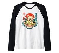 Chihuahua Ramen Noodles Cute Japanese Ukiyo-e Kawaii Art Raglan Baseball Tee