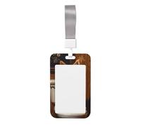 Chihuahua Reading On Toilet Seat Sliding Id Badge Holder Hard Plastic Work Card Case Name Tag Protector for Nurses Office