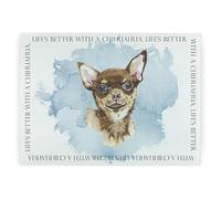Chihuahua Rectangular Glass Worktop Protector - Life's Better with a Dog Gift - Large Textured Kitchen Chopping/Cutting Board Worktop Saver with Non-Slip Feet 39cm x 28.5cm (15" x 11")