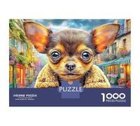 Chihuahua Recycled Cardboard Chihuahua on Ledge Jigsaw Puzzles for Adults 1000Pc Classic Educational Games Challenging Puzzle Games 52x38cm/1000pcs