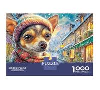Chihuahua Recycled Cardboard Jigsaws Chihuahua Knit Hat Puzzles for Puzzle Enthusiasts 1000 Piece Decoration 52x38cm/1000pcs