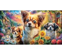 Chihuahua-resting-by-the-lake-at-sunset Jigsaw Puzzle 1000 Pieces Impossible Hard Difficult Educational Games for Adults Kids Great Gift Idea for Relaxation 38x52/1000pcs