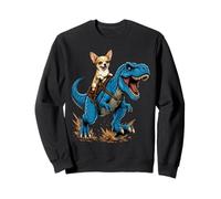 Chihuahua Riding T Rex Dinosaur Tiny Dog Big Adventure Sweatshirt