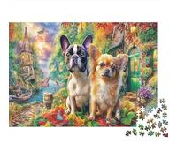 Chihuahua Road Trip 1000Pc Jigsaw Puzzle for Adults Teens Bulldog And Chihuahua Impossible Difficult | Great Gift Idea 52x38cm/1000pcs