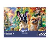 Chihuahua Road Trip Recycled Cardboard Jigsaw Puzzle for Teenagers 1000Pc Challenging & Brainteasing Two Chihuahuas Decoration 38x26cm/1000pcs