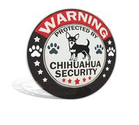 Chihuahua Security Warning Aluminum Round Sign for Wall Art Room Home Restaurant Bar Cafe Garage Decor Retro Style 8x8 Inch Round Dog Sign (25166)