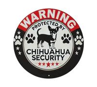 Chihuahua Security Warning Tin Sign Vintage Style Home Bar Garden Wall Plaque Decor Metal Poster 8x8 Inch