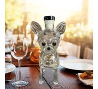 Chihuahua Shaped Glass Wine Storage A Stylish Way to Your Favorite Alcohol" Large Cups for Drinking (White, 19x16cm)
