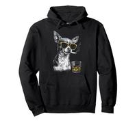 Chihuahua Smoking Cigarette Whisky Lover Funny Dog Pullover Hoodie