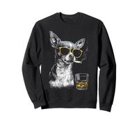Chihuahua Smoking Cigarette Whisky Lover Funny Dog Sweatshirt
