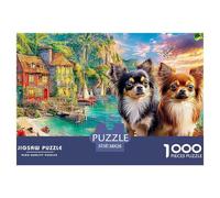 Chihuahua Street Jigsaws 1000 Piece Puzzle Challenge High Difficulty Impossible Wall Decor for Adults Kids 38x26cm/1000pcs