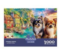 Chihuahua Street Puzzle 1000 Pieces Family Game Gifts Suitable for Decompression And Wall Decor for Adults Kids 52x38cm/1000pcs