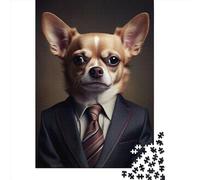 Chihuahua Suit Paper Jigsaw Puzzles 1000 Pieces for Adults Jigsaw Puzzles for Adults 1000 Piece Puzzle Educational Games 1000pcs (38x26cm)