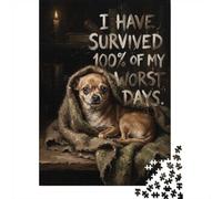 Chihuahua Surviving Worst Days Inspirational Jigsaw Puzzle, 1000 Piece