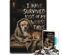 Chihuahua Surviving Worst Days Inspirational Jigsaw Puzzle, 1000 Pieces | For adults: Adult Jigsaw Puzzle - family tabletop activity at your own pace.