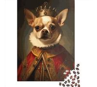 Chihuahua The King Jigsaw Puzzle Adult 1000 Pieces Classic Puzzle Wooden Jigsaw Puzzle Wall Art Unique Toys 1000pcs (75x50cm)