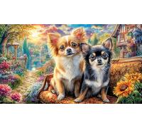 Chihuahua-Warm-Mother-Child-Interaction 1000 Piece Educational Game Decompression Puzzle Recycled Paper Fun Present & Activity for Home for Wall Decoration and Gifts 38x52/1000pcs