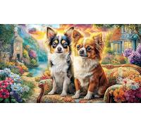 Chihuahua-Warm-Mother-Child-Interaction 1000 Piece Educational Game Decompression Puzzle Recycled Paper Fun Present & Activity for Home for Wall Decoration and Gifts 38x26/1000pcs