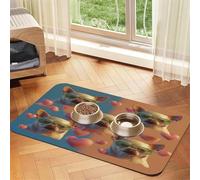 Chihuahua Wearing Sunglasses Pet Food Mat 17.2x11.81in Absorbent Non-Slip PU Leather Feeding Mat for Dogs Cats Rubber Bottom Fast Drying Rollable Pet Bowl Placemat