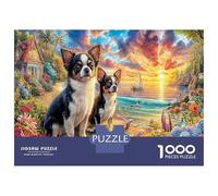 Chihuahua with Bandana_black 1000 Piece Jigsaw Puzzle - Stimulating Mental Activity - Premium Paper Material 52x38cm/1000pcs