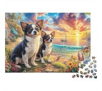 Chihuahua with Bandana_black And White Sketch_1 Puzzles 1000 Piece for Adults Jigsaw Puzzle Challenging Games 52x38cm