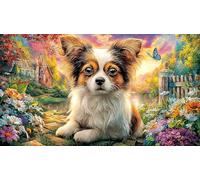 Chihuahua-wrapped-in-colorful-blanket 1000Pc Adult Jigsaws Puzzle Game Fun Present & Activity for Home Impossible Hard Difficult Educational Game Decompression 38x52/1000pcs