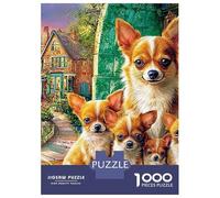 Chihuahua Yoga 1000-Piece Recycled Cardboard Three Corgis Jigsaw Bundle, Concentration Training, Personalised Gift, Wall Decor & After-School Fun 70x50cm/1000pcs