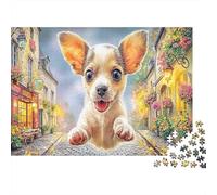 Chihuahua1000 Piece Sturdy Cardboard Jigsaw Puzzle Bundle for 8-12 Years Old Kids,Chihuahua Reaching Out Relaxing Stress Relief Game Wall Art Puzzle Indoor Activity Puzzle52x38cm/1000pcs