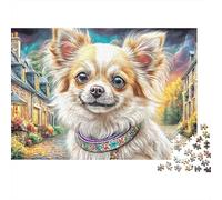 Chihuahua1000 Pieces Cardboard Long Hair Dog Jigsaw Puzzle Multi Pack Adult Enthusiasts Logic Skill Brain Training Home Decor 70x50cm/1000pcs