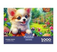Chihuahua1000 Puzzles for Adults Challenging Beautiful Decoration Puzzle Colourful Challenging Pet Cats And Dogs Brainteasing Adults Jigsaw Puzzle 70x50cm/1000pcs