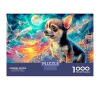 Chihuahuas by Sea 1000 Piece Jigsaw Puzzle for Adults Chihuahua Cosmic Castle Challenging Puzzles Challenge Games Creativity & Gift Giving 70x50cm/1000pcs