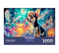 Chihuahuas by Sea Jigsaw Puzzles Puzzle for Adults Kids. 1000 Piece Interesting Great Gifts Challenge Toy Educational Games Home Decoration for Educational Games Gifts 70x50cm/1000pcs