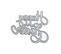 CHIHUOBANG Happy Easter Text Delicate Cutting Dies Stencil, Craft Scrapbooking DIY Metal Die Cuts Mould