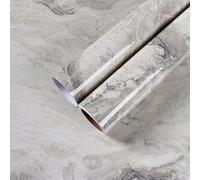 CHIHUT 30''x118'' Extra Wide Marble Contact Paper for Countertops Waterproof Beige Silver Liquid Marble Wallpaper Peel and Stick Removable Self Adhesive Glossy Marble Paper for Kitchen Cabinets Walls