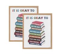 Chihutown 2pcs It Is Okay To Funny Sayings Art Wall Decor, 11X14Inch Progress Over Perfection Print, Colorful Wall Art, Wall Art Decor for Living Room, Bedroom (Unframed)