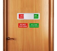 Chihutown Privacy Sign, Do Not Disturb Welcome Sign, Please Knock Sign, 7 x 2 Inch Do Not Disturb Sign for Office Home Conference, Slider Door Indicator Sign, WHITE, 1 (WE-CN112)
