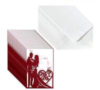 Chiic 20 x Invitation Cards - Wedding Invitation Cards, Wedding Invitations for Engagement Wedding Party Supplies Engagement Anniversary