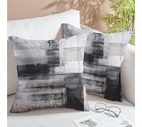 chiinvent Black White Velvet Abstract Pillow Covers Set of 2 Modern Accent Gray Throw Pillow Cover Soft Elegant Decorative Couch Cushion Cover for Bed Living Room Outdoor Sofa Pillowcases 22x22 Inch