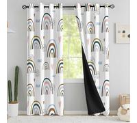 chiinvent Blackout Rainbow Curtains for Kids Cute Rainbow Room Darkening Window Curtains Decorative Cartoon Black Out Curtain for Girls Bedroom Nursery, C2, 52" x 84", 2 Panels (90% Blackout)
