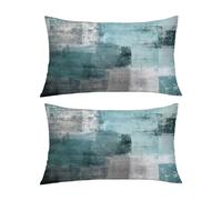 chiinvent Teal Velvet Abstract Pillow Covers Set of 2 Modern Accent Navy Gray Throw Pillow Cover Soft Elegant Decorative Couch Cushion Cover for Bed Living Room Outdoor Sofa Pillowcases 12x20Inch