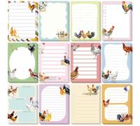 Chiisong 12 Pads Chicken Sticky Notes Cute Sticky Notes 3x4 Roosters Gifts for Women Chicken Funny Memos Animals Notepad Office Supplies Christmas Small Gifts