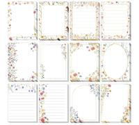 Chiisong 12 Pads Wildflower Sticky Notes Flower Sticky Notes 3 x 4 Inches Colored Adhesive Memo Reminder Decor Vintage Wild Floral Memo Pads Flower Notepads for Journal Office Birthday Gifts