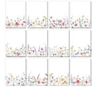 Chiisong 12 Pads Wildflower Sticky Notes Flower Sticky Notes 3 x 4 Inches Floral Notepad Cute Summer Adhesive Memo Reminder Floral Memo Pads Flower Notepads for Women Journal Office Spring Gifts