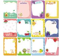 Chiisong 12 Pcs Fun Inspirational Sticky Notes 3 x 4 Inch Motivational Fruit Notepads Cute Post Positive Appreciation Sticky Notes Positive Gifts for Office Nurse Coworkers Supplies