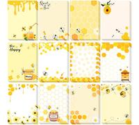 Chiisong 12 Pieces Bee Sticky Notes Cute Bee Note Pads Adhesive Bee Memo Notes Adhesive Notepad for Memo Reminder Studying, Bee to Do List for Office Home School Supply Students Teachers