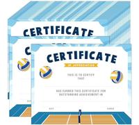 Chiisong 36 Pieces Sports Achievement Award Certificates Certificate of Appreciation Sport Certificates for Kids Employee Student School Kindergarten Teacher, 9.84 x 7.87 Inches (Volleyball)