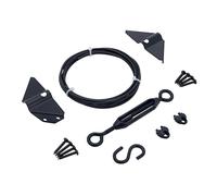 CHIJANE Durable Anti Sag Gate Kit Gate Hardware Support Cable Set for Sliding Gate,Steel Fence Door Repair Kit Anti-Sagging Gate Kit Gate Latch for Wooden Fence Outdoor, Black No Sag Gate Frame Kit