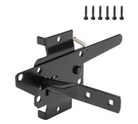 CHIJANE Post Mount Heavy Duty Self Locking Gate Latch for Wooden Fence, Automatic Gravity Lever Fence Latches Gate Lock Gate Hardware for Outdoor/Garden/Vinyl/Wood Fence/Metal Gate, Black Finish